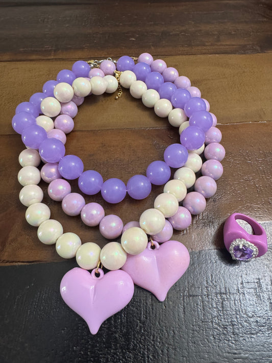 💜 Doble Corazón Lila