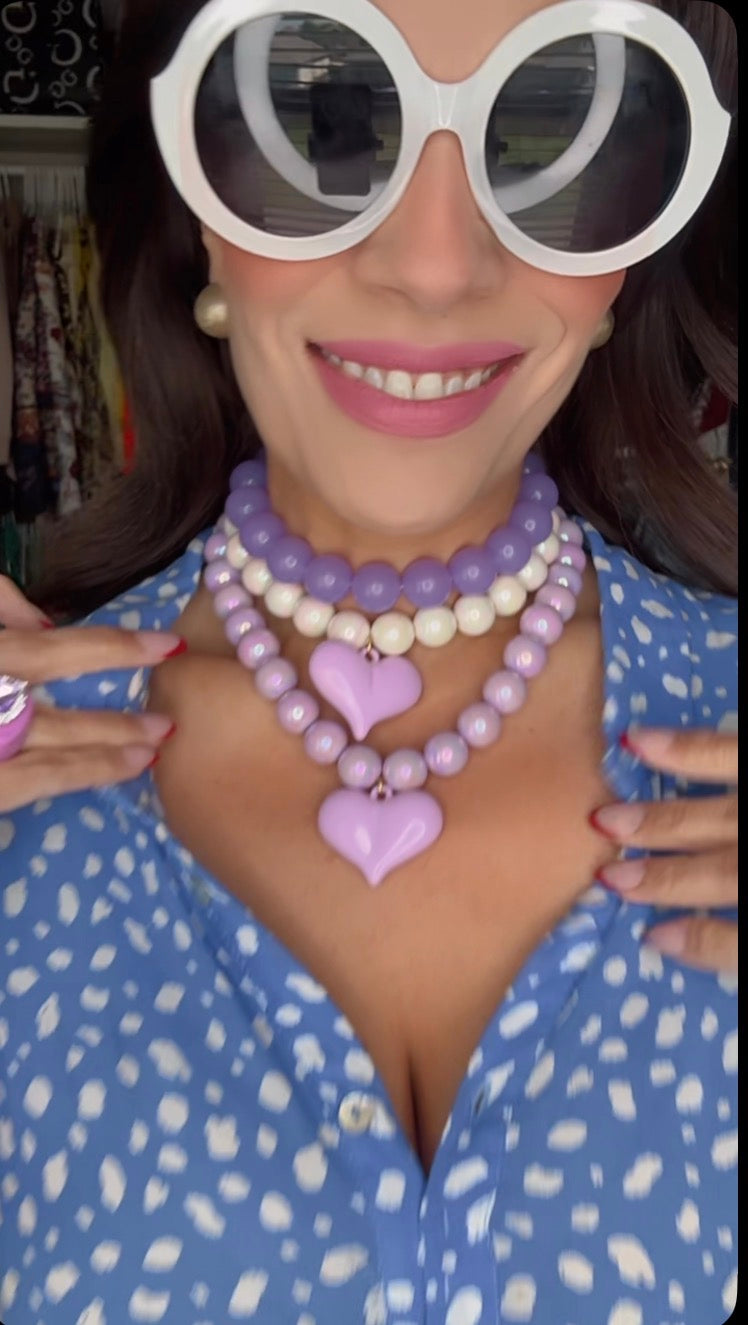 💜 Doble Corazón Lila