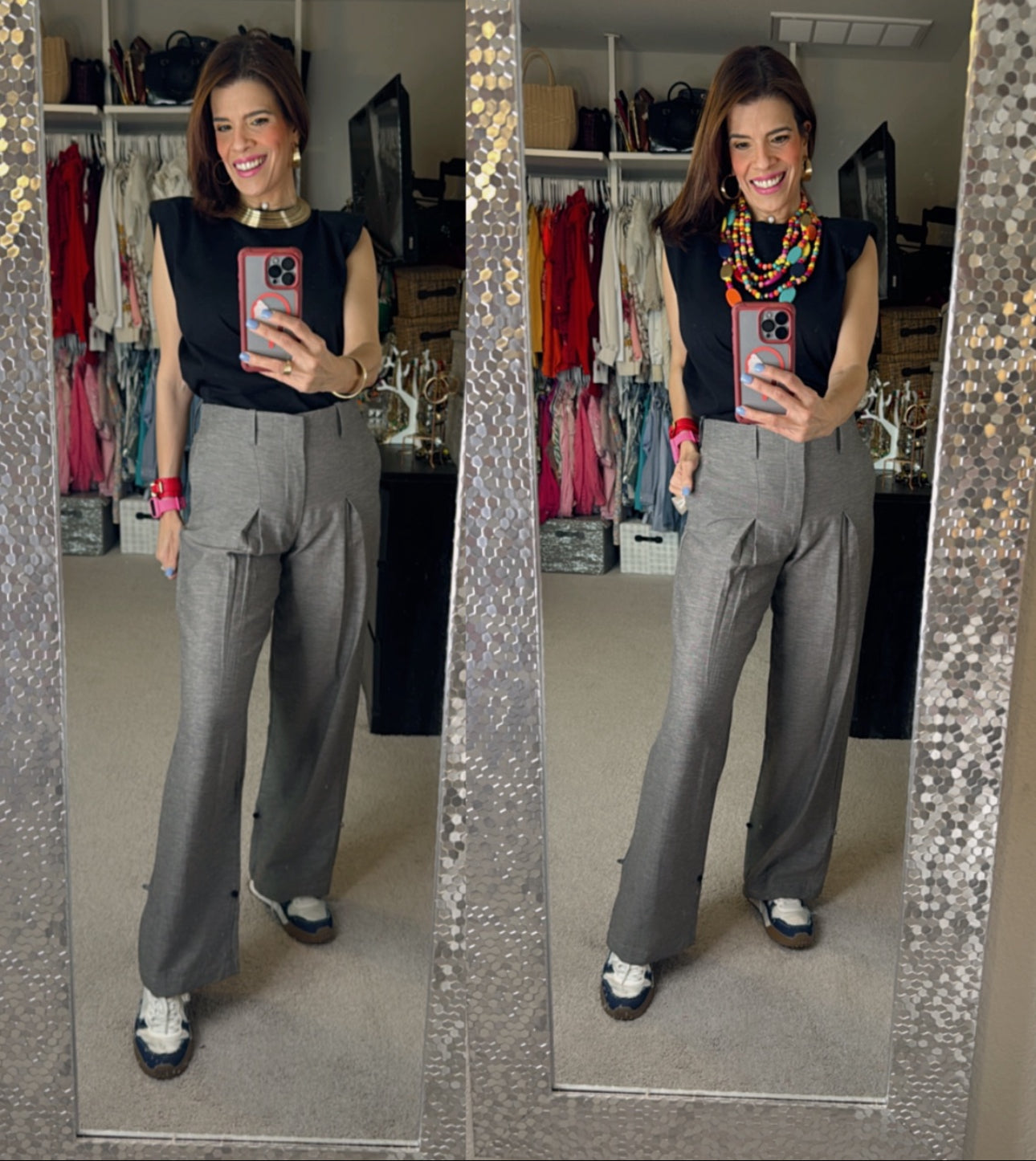 ⚫⚪🌈 Esencia Dual: básicos atemporales con accesorios vibrantes que equilibran lo clásico y lo audaz